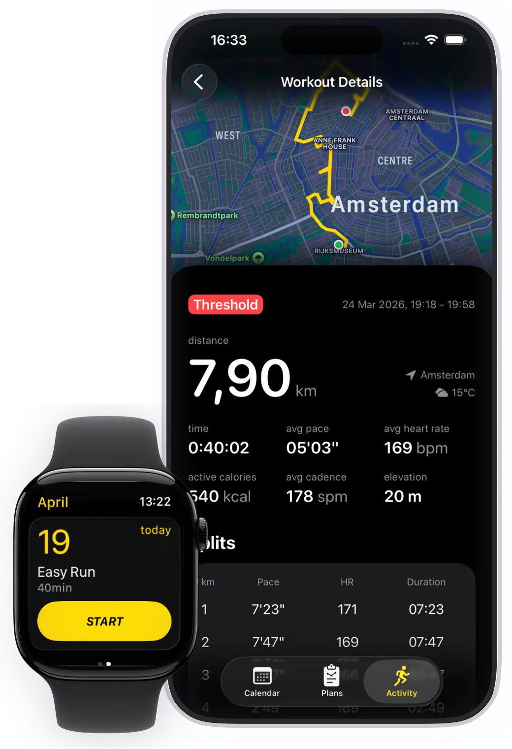 Run Plan on iPhone and Apple Watch